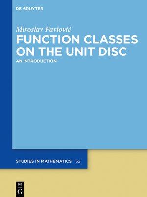 cover image of Function Classes on the Unit Disc